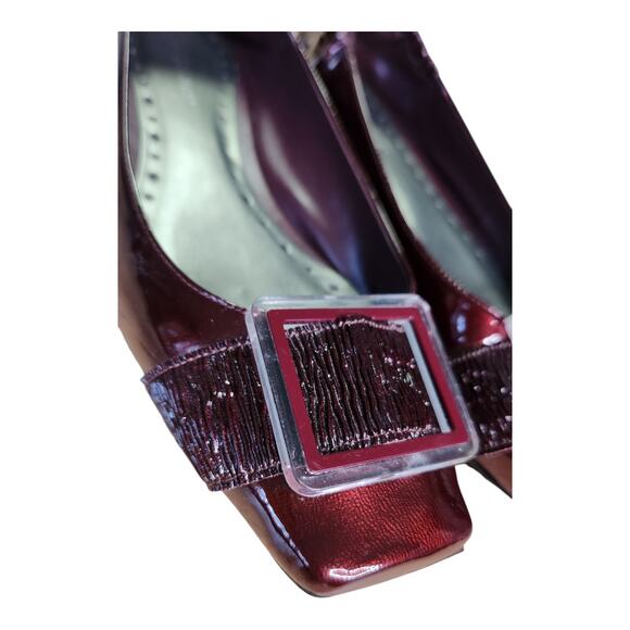 BCBGirls Patent Leather Dark Red Ballet Slip-on Flat Shoe Women Sz 8.5 Like NEW - Picture 3 of 8